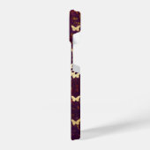 素朴Burgundy蝶グランジiPhone 14ケース iPhoneケース (左側面)