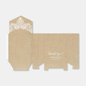 素朴Burlapホワイトレース結婚の感謝 フェイバーボックス (折り畳みなし)