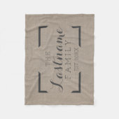 素朴Burlap -カスタム家族または結婚のサイン フリースブランケット (正面)