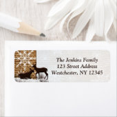 素朴Burlap、雪片住所 シール (インサイチュ)