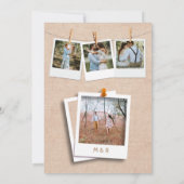 素朴Burlap Lace String Lights Photo 結婚's 招待状 (裏面)