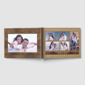 素朴Burlap Wood Instagramフォトコラージュ結婚ズ ゲストブック (全面)