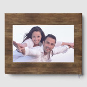 素朴Burlap Wood Instagramフォトコラージュ結婚ズ ゲストブック (裏面)
