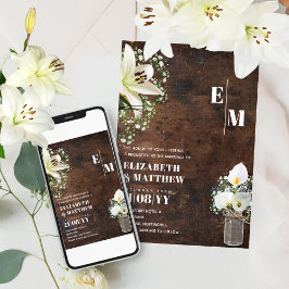 素朴Calla Lily Woodlandプリントまたはデジタル 招待状