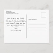 素朴Chalkboardカスタマイズ 3写真卒業 案内ポストカード (裏面)