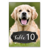 素朴Chalkboardモダン写真結婚の テーブルナンバー (裏面)