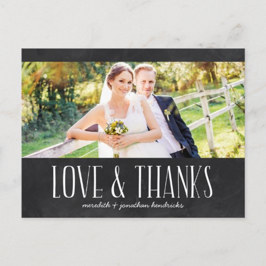 素朴Chalkboard写真ありがとう ポストカード (正面)