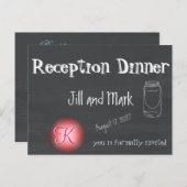 素朴Chalkboard 3dモノグラムスクリプト インビテーションポストカード (正面/裏面)