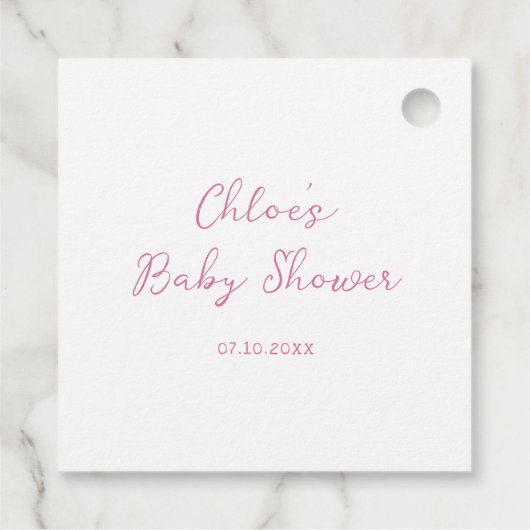 素朴Chinoiserie弓フローラクレスト赤ちゃんシャワー フェイバータグ (裏面)