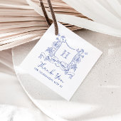 素朴Chinoiserie弓フローラクレスト赤ちゃんシャワー フェイバータグ