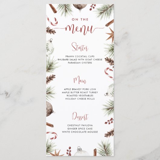 素朴Christmasメニュー メニュー (正面)