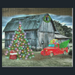 素朴Christmas Barn Truckクリスマスツリー ラッピングペーパー<br><div class="desc">納屋クリスマス</div>