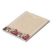 素朴Christmas Poinsettiaメモ帳 ノートパッド (回転)