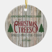 素朴Christmas Tree Farm Your Name セラミックオーナメント (正面)