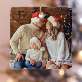 素朴Christmas Winter Reindeer写真 セラミックオーナメント