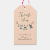 素朴Clothesline Baby Shower Thank You ギフトタグ (正面)