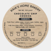 素朴Cookieラベルコテージ法ラベル ラウンドシール (正面)