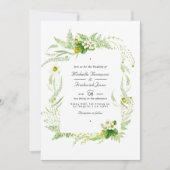 素朴Country Barn Greenery QRコードRSVP 結婚's 招待状 (正面)