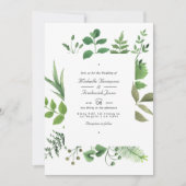 素朴Country Barn Greenery QRコードRSVP 結婚's 招待状 (正面)