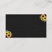 素朴Country Black Sunflowerの結婚ウェブサイト エンクロージャーカード (裏面)