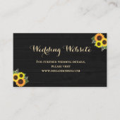 素朴Country Black Sunflowerの結婚ウェブサイト エンクロージャーカード (正面)