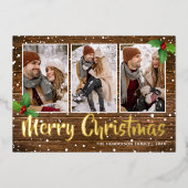 素朴Country Merry Christmasの写真 箔シーズンカード (正面)