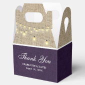 素朴Country Purple Burlap 結婚's Thank You フェイバーボックス (オープン)