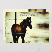 素朴Country Weding MorseとHorse 招待状 (正面/裏面)