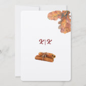 素朴Cozy Autumn's Flat結婚 Save The Date Card(&Cozy Au セーブザデート (裏面)