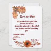 素朴Cozy Autumn's Flat結婚 Save The Date Card(&Cozy Au セーブザデート (正面)