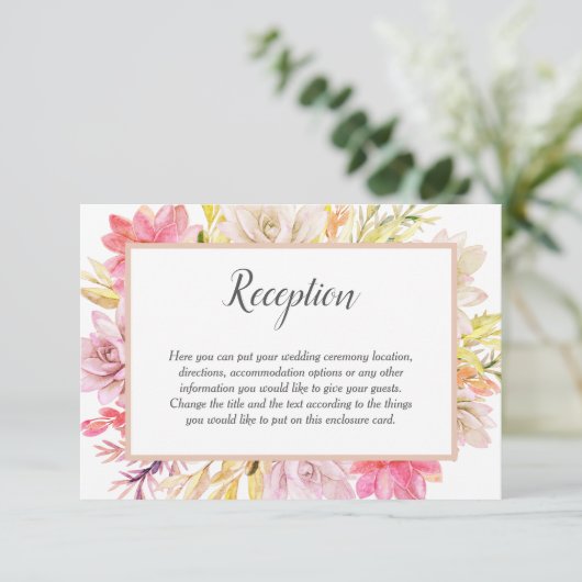 素朴Desert Succulentウェディングレセプション情報 エンクロージャーカード (スタンド正面)