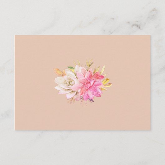 素朴Desert Succulentウェディングレセプション情報 エンクロージャーカード (裏面)