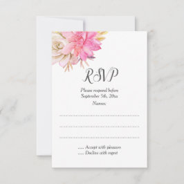 素朴Desert Succulentsのリプライ結婚カード 出欠カード