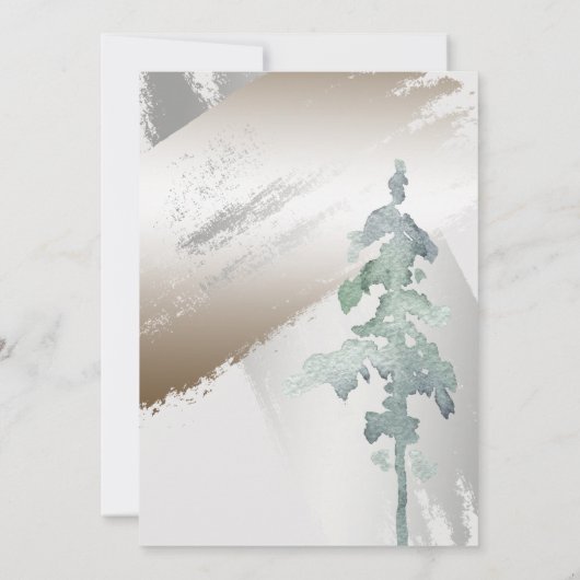 素朴EarthToneの絵を描ストロークと鹿のクリスマス 招待状 (裏面)