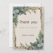素朴eucalyptus植物緑ありがとう 招待状 (正面)