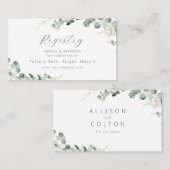 素朴eucalyptus greenery bohoブライダルレジストリ プレイスカード (正面/裏面)