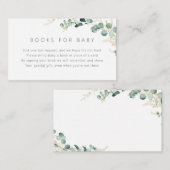 素朴eucalyptus greenery boho booksベビー エンクロージャーカード (正面/裏面)