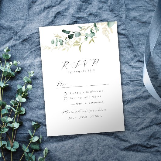 素朴eucalyptus greenery boho wedding RSVP