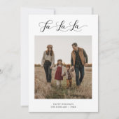 素朴Fa La Scriptクリスマスファミリー写真 シーズンカード (正面)