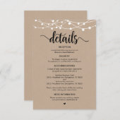 素朴Farm String Lightsデザイン、の結婚詳細 エンクロージャーカード (正面/裏面)