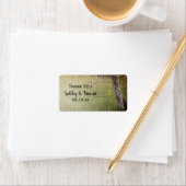 素朴Fence Post結婚's Thank Youメッセージカード ラベル (インサイチュ)