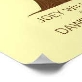 素朴Fingerprint Tree結婚 with Lovebirds ポスター (角)