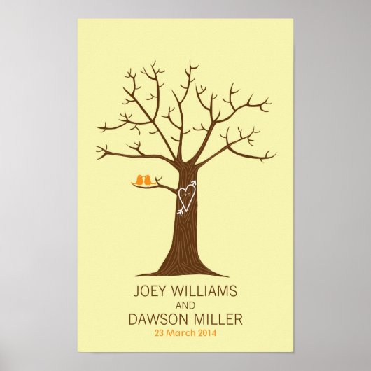 素朴Fingerprint Tree結婚 with Lovebirds ポスター (正面)