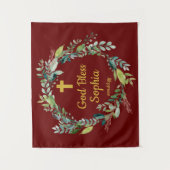 素朴First Communion Backdrop装飾金ゴールド タペストリー (正面)