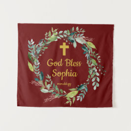 素朴First Communion Backdrop装飾金ゴールド タペストリー