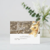 素朴Foalベビーシャワー招待状はがき インビテーションポストカード (スタンド正面)