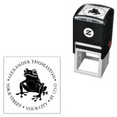 素朴Frog #1両生類ラウンド名アドレス セルフインキングスタンプ (インサイチュ)