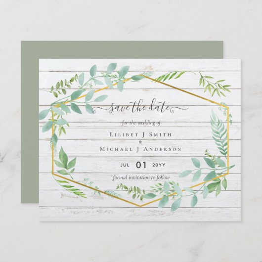 素朴Greenery on Driftwood Budget結婚's (正面/裏面)