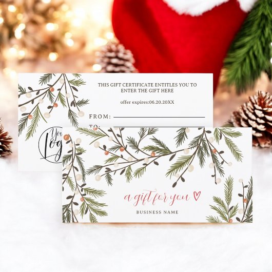 素朴Greenery Winter Holiday Christmasロゴ