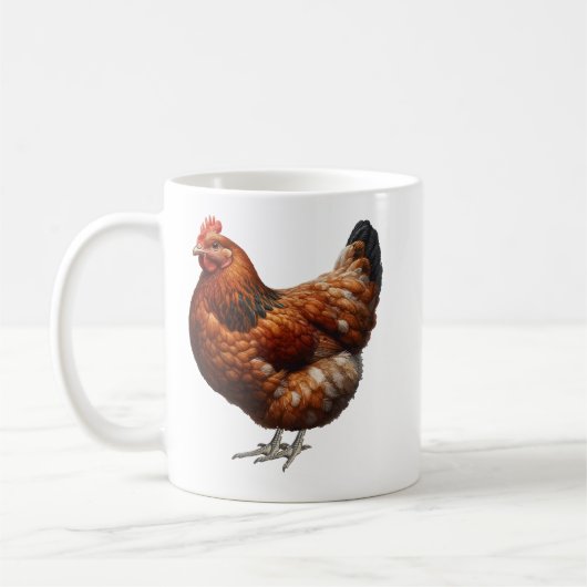 素朴Hen – 農場のハート コーヒーマグカップ (左)